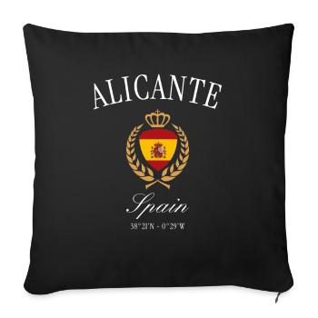 Alicante Spain Coat of Arms Crown – Travel Souvenir - Sofa pillowcase 17,3'' x 17,3'' (45 x 45 cm) - black - Front