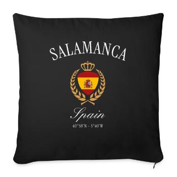 Couronne d’armoiries de Salamanque, Espagne – Souvenir de voyage - Housse de coussin décorative 45 x 45 cm - noir - Devant