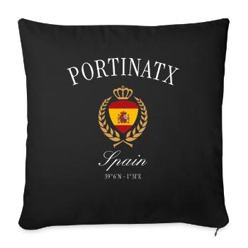 Portinatx Ibiza Spain Coat of Arms – Travel Souvenir - Sofa pillowcase 17,3'' x 17,3'' (45 x 45 cm) - black - Front