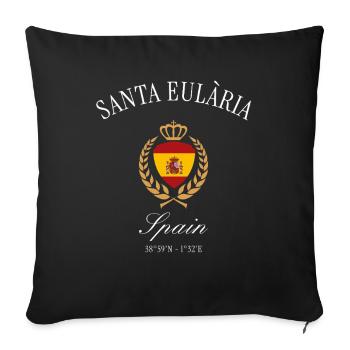 Santa Eulària Ibiza Spanien – Reise Souvenir - Sofakissenbezug 45 x 45 cm - Schwarz - Vorne