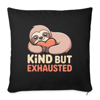 Nice but tired | Sloth Vibe - Sofa pillowcase 17,3'' x 17,3'' (45 x 45 cm) - black - Front