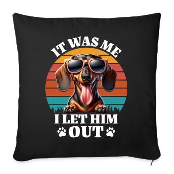Dictons amusants sur le teckel - Housse de coussin décorative 45 x 45 cm - noir - Devant