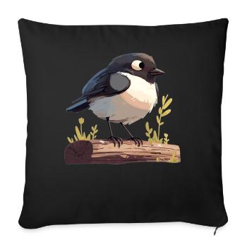 Magpies Magpie - Sofa pillowcase 17,3'' x 17,3'' (45 x 45 cm) - black - Front