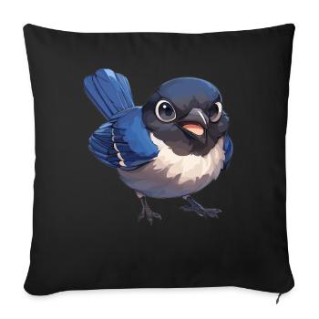 Magpies Magpie - Sofa pillowcase 17,3'' x 17,3'' (45 x 45 cm) - black - Front