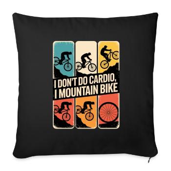 Mountainbike Downhill MTB Riding Radsport Action - Sofakissenbezug 45 x 45 cm - Schwarz - Vorne