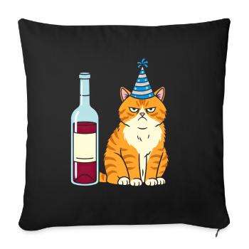 Chapeau de fête contre la gueule de bois - Housse de coussin décorative 45 x 45 cm - noir - Devant