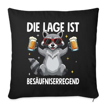 The situation is drunkenness - Sofa pillowcase 17,3'' x 17,3'' (45 x 45 cm) - black - Front