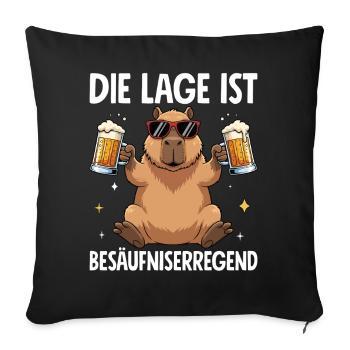 Die Lage Ist Besäufniserregend Capybara - Sofakissenbezug 45 x 45 cm - Schwarz - Vorne