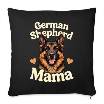 Cadeau de maman berger allemand - Housse de coussin décorative 45 x 45 cm - noir - Devant