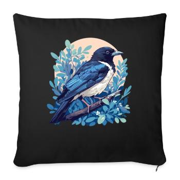 Magpies Magpie - Sofa pillowcase 17,3'' x 17,3'' (45 x 45 cm) - black - Front