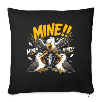 Vol de mouettes au bord de la mer - Housse de coussin décorative 45 x 45 cm - noir - Devant