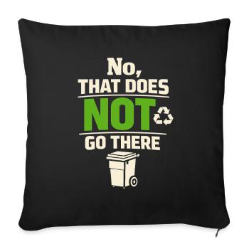 No, that doesn't belong there | Waste separation - Sofa pillowcase 17,3'' x 17,3'' (45 x 45 cm) - black - Front