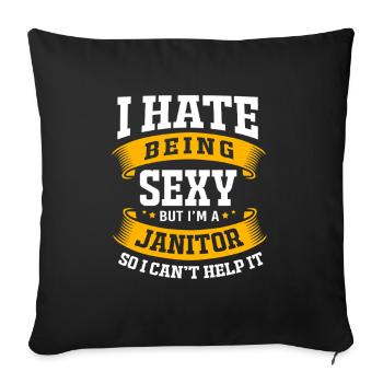 caretaker - Sofa pillowcase 17,3'' x 17,3'' (45 x 45 cm) - black - Front