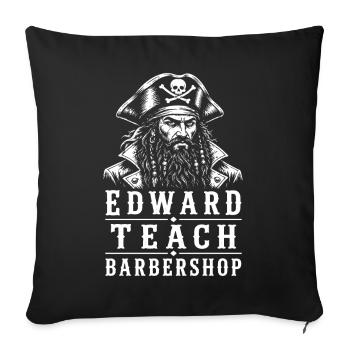 Edward Teach Barbershop Pirate Barber Vintage - Sofa pillowcase 17,3'' x 17,3'' (45 x 45 cm) - black - Front