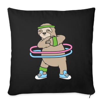 Hula Hup Hullern Huller Hoop Faultier - Sofakissenbezug 45 x 45 cm - Schwarz - Vorne