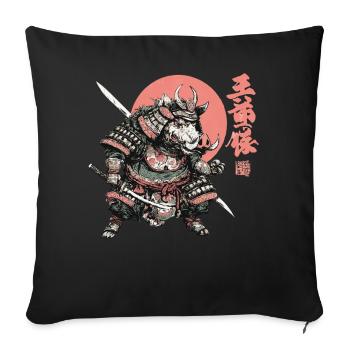 Boar Samurai under Crimson Sun - Sofa pillowcase 17,3'' x 17,3'' (45 x 45 cm) - black - Front