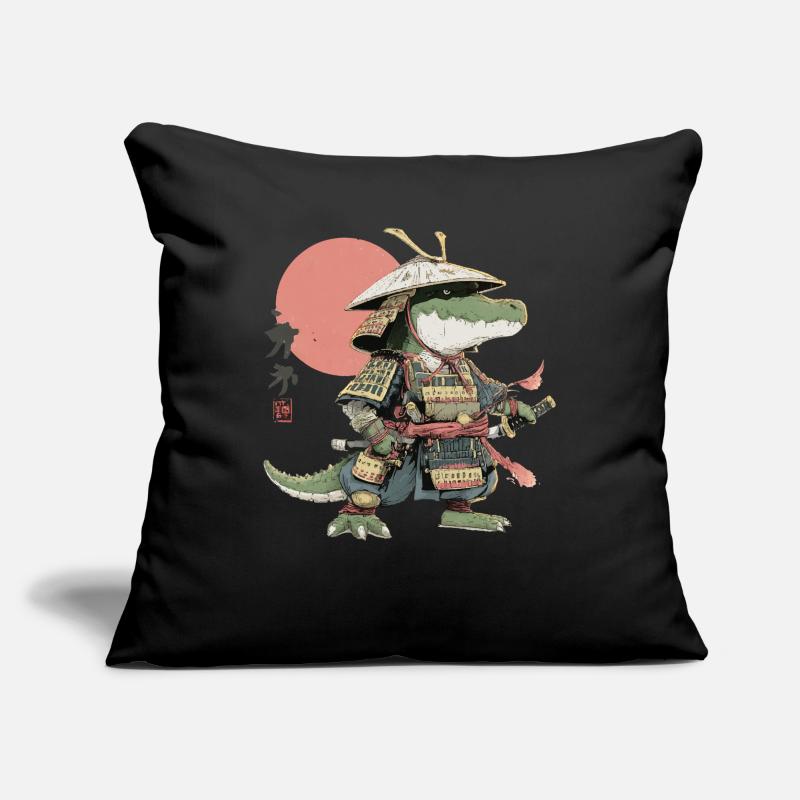 Samurai Alligator in Armor Sofa pillowcase 17,3'' x 17,3'' (45 x 45 cm)