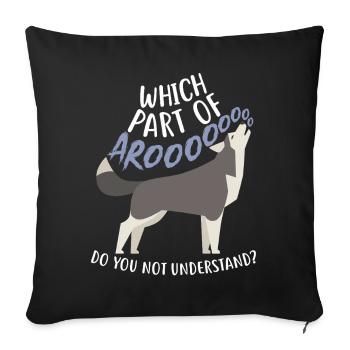 Siberian Husky Dog Arooo - Sofa pillowcase 17,3'' x 17,3'' (45 x 45 cm) - black - Front