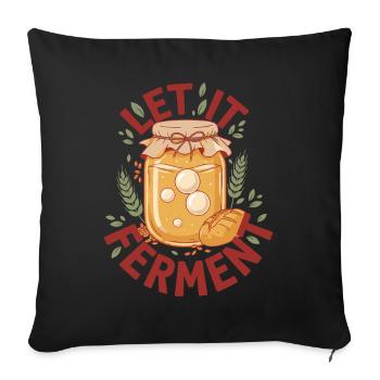 Levain Laissez fermenter le pain pâtisser - Housse de coussin décorative 45 x 45 cm - noir - Devant
