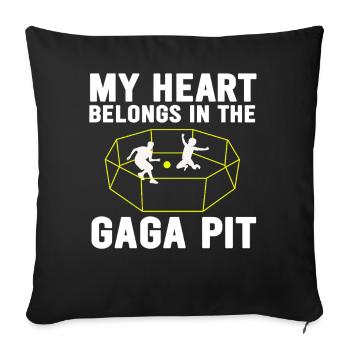 Gaga Pit Heart Tee - Sofakissenbezug 45 x 45 cm - Schwarz - Vorne