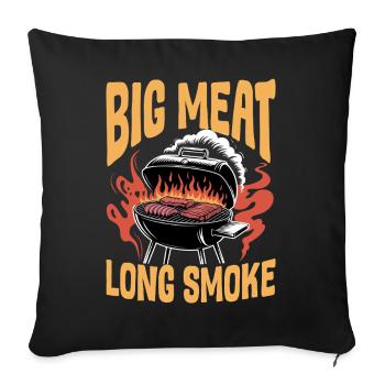 Barbecue grillant de la viande Grillant Barbecue - Housse de coussin décorative 45 x 45 cm - noir - Devant
