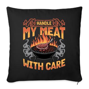 BBQ Grilling Meat Smoking Barbecue - Sofa pillowcase 17,3'' x 17,3'' (45 x 45 cm) - black - Front
