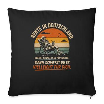 Rente in Deutschland Strand-Skelett - Sofakissenbezug 45 x 45 cm - Schwarz - Vorne