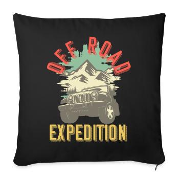 Offroad Expedition Adventure Gift Idea - Sofa pillowcase 17,3'' x 17,3'' (45 x 45 cm) - black - Front