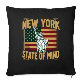 New York State of Mind Statue of Liberty - Sofa pillowcase 17,3'' x 17,3'' (45 x 45 cm) - black - Front