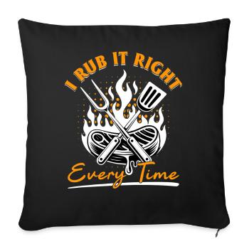 Barbecue grillant de la viande Grillant Barbecue - Housse de coussin décorative 45 x 45 cm - noir - Devant