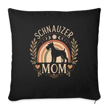 Schnauzer Mama Vintage Regenbogen - Sofakissenbezug 45 x 45 cm - Schwarz - Vorne