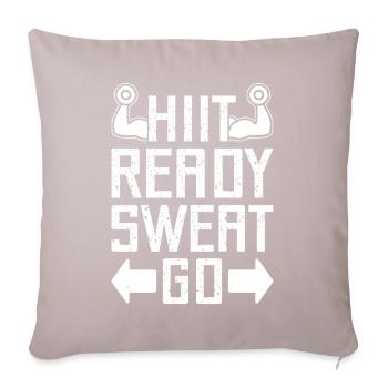 Les accros à la salle de sport Prêts à la hiit, transpiration, allez, calistenie - Housse de coussin décorative 45 x 45 cm - taupe clair - Devant