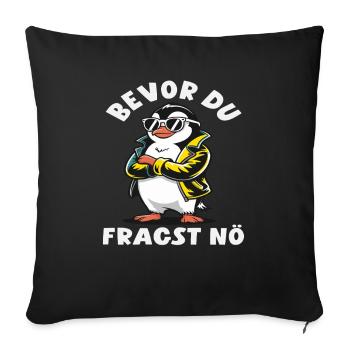 Avant que vous ne demandiez : Non, veste en cuir Penguin - Housse de coussin décorative 45 x 45 cm - noir - Devant
