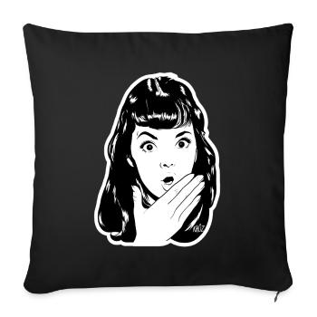 Portrait pop surpris - Housse de coussin décorative 45 x 45 cm - noir - Devant