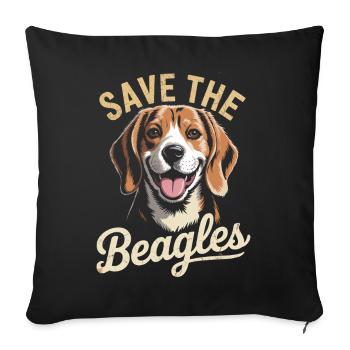 Save the Beagles - Sofa pillowcase 17,3'' x 17,3'' (45 x 45 cm) - black - Front