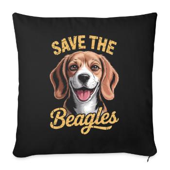 Save the Beagles - Sofa pillowcase 17,3'' x 17,3'' (45 x 45 cm) - black - Front
