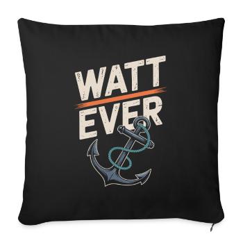 Conception d’ancre maritime Watt Ever pour - Housse de coussin décorative 45 x 45 cm - noir - Devant