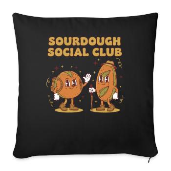 Sourdough Social Club Bread Baking Sourdough - Sofa pillowcase 17,3'' x 17,3'' (45 x 45 cm) - black - Front