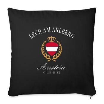 Lech am Arlberg Österreich – Reise Souvenir - Sofakissenbezug 45 x 45 cm - Schwarz - Vorne