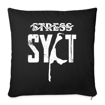 Vacances en mer du Nord STRESS SYLT Drôle - Housse de coussin décorative 45 x 45 cm - noir - Devant