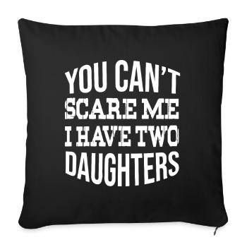 Tu ne peux pas me faire peur : deux filles - Housse de coussin décorative 45 x 45 cm - noir - Devant