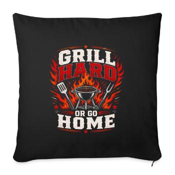 Grillmeister Papa Vater Held BBQ Männer - Sofakissenbezug 45 x 45 cm - Schwarz - Vorne