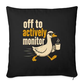 Departure for active monitoring - Sofa pillowcase 17,3'' x 17,3'' (45 x 45 cm) - black - Front
