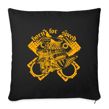Né pour la puissance mécanique du Don de Vitesse - Housse de coussin décorative 45 x 45 cm - noir - Devant