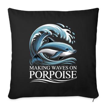 Faire sensation sur Porsouin Porsouse en disant - Housse de coussin décorative 45 x 45 cm - noir - Devant