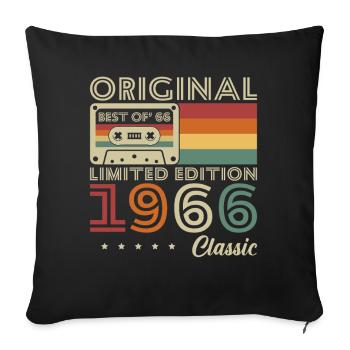 1966 Vintage Retro Geburtstagsgeschenk - Sofakissenbezug 45 x 45 cm - Schwarz - Vorne