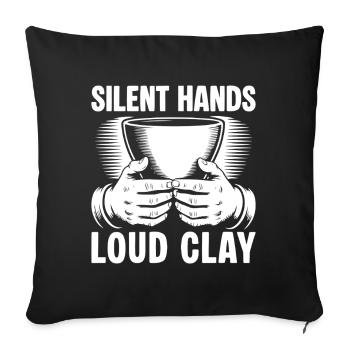 Potiers Artistes, Loud Clay Pottery - Housse de coussin décorative 45 x 45 cm - noir - Devant