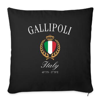 Gallipoli Italien Wappen Krone – Reise Souvenir - Sofakissenbezug 45 x 45 cm - Schwarz - Vorne