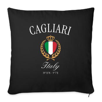 Cagliari Italien Wappen Krone – Reise Souvenir - Sofakissenbezug 45 x 45 cm - Schwarz - Vorne