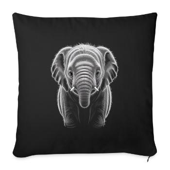 Elephant - Sofa pillowcase 17,3'' x 17,3'' (45 x 45 cm) - black - Front